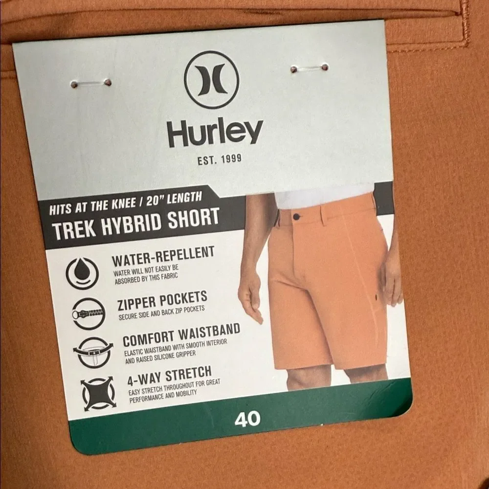 Hurley Men's Rust Flat Front Shorts